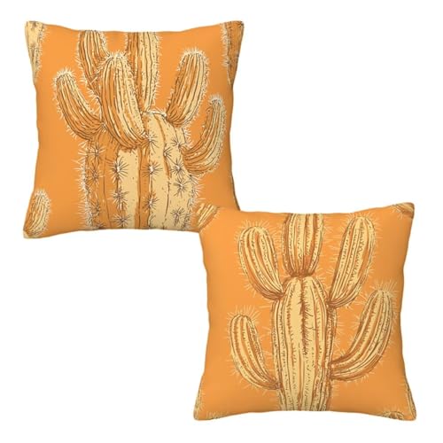 Kissenbezug 65x65 cm Gelb, Dekokissen Kissenbezüge 2er Set, Samt Sofakissen Kopfkissenbezug, Deko Kissen Kaktus Beidseitiger Druck, Zierkissen Kissenbezug für Herbst Deko Wohnzimmer Schlafzimmer Z-64 Kissenbezug 65x65 cm Gelb, Dekokissen Kissenbezüge 2er Set, Samt Sofakissen Kopfkissenbezug, Deko Kissen Kaktus Beidseitiger Druck, Zierkissen Kissenbezug für Herbst Deko Wohnzimmer Schlafzimmer Z-64 von Linncen