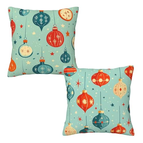 Kissenbezug 80x80 Weihnachten, Dekokissen Kissenbezüge 2er Set, Samt Sofakissen Kopfkissenbezug, Deko Kissen Blaugrün Beidseitiger Druck, Zierkissen Kissenbezug, Deko Wohnzimmer Schlafzimmer Z-76 Kissenbezug 80x80 Weihnachten, Dekokissen Kissenbezüge 2er Set, Samt Sofakissen Kopfkissenbezug, Deko Kissen Blaugrün Beidseitiger Druck, Zierkissen Kissenbezug, Deko Wohnzimmer Schlafzimmer Z-76 von Linncen