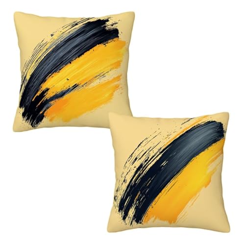 Kissenbezug 80x80 cm Gelb, Dekokissen Kissenbezüge 2er Set, Samt Sofakissen Kopfkissenbezug, Deko Kissen Modern Beidseitiger Druck, Zierkissen Kissenbezug für Herbst Deko Wohnzimmer Schlafzimmer Z-26 Kissenbezug 80x80 cm Gelb, Dekokissen Kissenbezüge 2er Set, Samt Sofakissen Kopfkissenbezug, Deko Kissen Modern Beidseitiger Druck, Zierkissen Kissenbezug für Herbst Deko Wohnzimmer Schlafzimmer Z-26 von Linncen