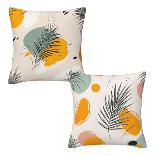 Kissenbezug 80x80 cm Rosa, Dekokissen Kissenbezüge 2er Set, Samt Sofakissen Kopfkissenbezug, Deko Kissen Abstrakt Beidseitiger Druck, Zierkissen Kissenbezug, Herbst Deko Wohnzimmer Schlafzimmer Z-68 von Linncen