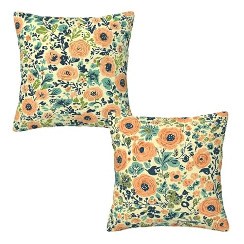 Kopfkissenbezug 35x35 cm 2er Set Retro Dekokissen Kissenbezüge, Samt Sofakissen Kopfkissenbezug, Deko Kissen Blumen Muster Beidseitiger Druck für Herbst Deko Wohnzimmer Sofa, Geschenke für Frauen Z-89 Kopfkissenbezug 35x35 cm 2er Set Retro Dekokissen Kissenbezüge, Samt Sofakissen Kopfkissenbezug, Deko Kissen Blumen Muster Beidseitiger Druck für Herbst Deko Wohnzimmer Sofa, Geschenke für Frauen Z-89 von Linncen