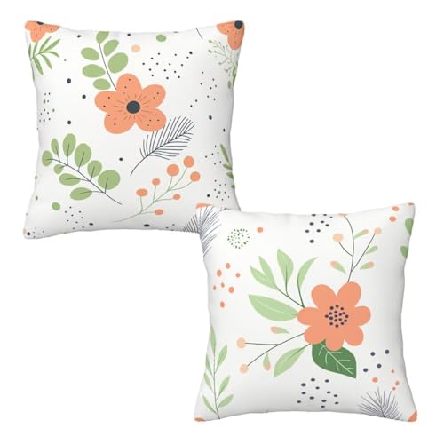Kopfkissenbezug 35x35 cm 2er Set Weiß Dekokissen Kissenbezüge, Samt Sofakissen Kopfkissenbezug, Deko Kissen Blumen Muster Beidseitiger Druck für Herbst Deko Wohnzimmer Sofa, Geschenke für Frauen Z-99 Kopfkissenbezug 35x35 cm 2er Set Weiß Dekokissen Kissenbezüge, Samt Sofakissen Kopfkissenbezug, Deko Kissen Blumen Muster Beidseitiger Druck für Herbst Deko Wohnzimmer Sofa, Geschenke für Frauen Z-99 von Linncen