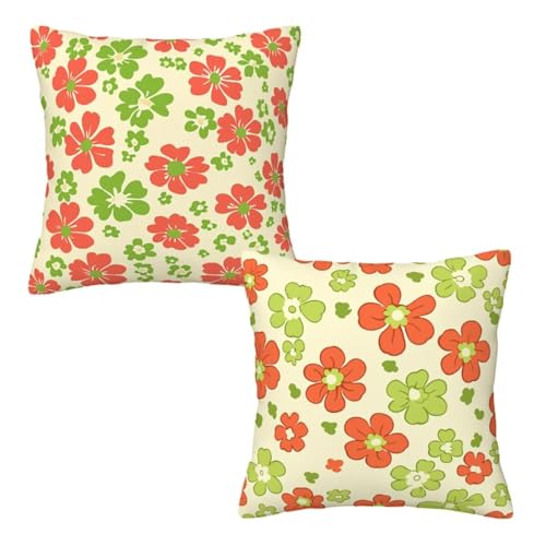 Kopfkissenbezug 40x40 2er Set Salbeigrün Dekokissen Kissenbezüge, Samt Sofakissen Kopfkissenbezug, Deko Kissen Rote Blumen Muster Beidseitiger Druck für Deko Wohnzimmer, Geschenke für Frauen Z-45 Kopfkissenbezug 40x40 2er Set Salbeigrün Dekokissen Kissenbezüge, Samt Sofakissen Kopfkissenbezug, Deko Kissen Rote Blumen Muster Beidseitiger Druck für Deko Wohnzimmer, Geschenke für Frauen Z-45 von Linncen