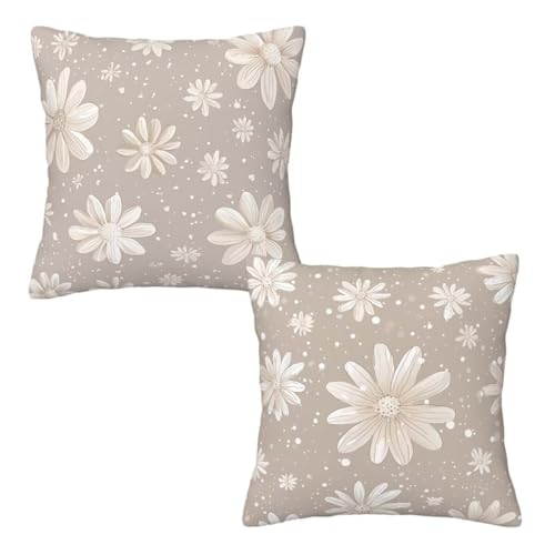 Kopfkissenbezug 40x40 cm 2er Set Grau Dekokissen Kissenbezüge, Samt Sofakissen Kopfkissenbezug, Deko Kissen Blumen Muster Beidseitiger Druck für Herbst Deko Wohnzimmer Sofa, Geschenke für Frauen H-73 Kopfkissenbezug 40x40 cm 2er Set Grau Dekokissen Kissenbezüge, Samt Sofakissen Kopfkissenbezug, Deko Kissen Blumen Muster Beidseitiger Druck für Herbst Deko Wohnzimmer Sofa, Geschenke für Frauen H-73 von Linncen