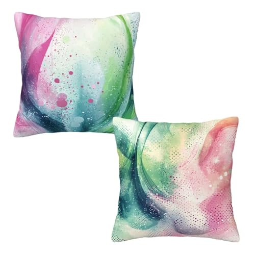 Kopfkissenbezug 45x45 cm 2er Set Bunt Dekokissen Kissenbezüge, Samt Sofakissen Kopfkissenbezug, Deko Kissen Abstrakt Muster Beidseitiger Druck für Herbst Deko Wohnzimmer, Geschenke für Frauen H-67 Kopfkissenbezug 45x45 cm 2er Set Bunt Dekokissen Kissenbezüge, Samt Sofakissen Kopfkissenbezug, Deko Kissen Abstrakt Muster Beidseitiger Druck für Herbst Deko Wohnzimmer, Geschenke für Frauen H-67 von Linncen