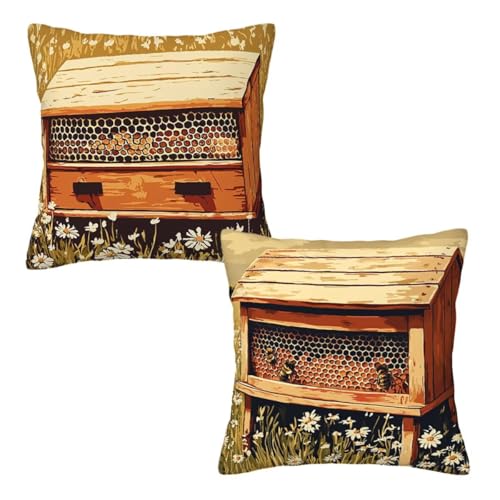 Kopfkissenbezug 50x50 cm 2er Set Retro Dekokissen Kissenbezüge, Samt Sofakissen Kopfkissenbezug, Deko Kissen Blumen Muster Beidseitiger Druck für Herbst Deko Wohnzimmer Sofa, Geschenke für Frauen H-83 Kopfkissenbezug 50x50 cm 2er Set Retro Dekokissen Kissenbezüge, Samt Sofakissen Kopfkissenbezug, Deko Kissen Blumen Muster Beidseitiger Druck für Herbst Deko Wohnzimmer Sofa, Geschenke für Frauen H-83 von Linncen