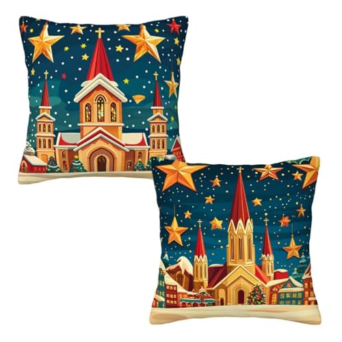 Kopfkissenbezug 50x50 cm 2er Set Weihnachten Dekokissen Kissenbezüge, Samt Sofakissen Kopfkissenbezug, Deko Kissen Blau Muster Beidseitiger Druck für Herbst Deko Wohnzimmer, Geschenke für Frauen H-69 Kopfkissenbezug 50x50 cm 2er Set Weihnachten Dekokissen Kissenbezüge, Samt Sofakissen Kopfkissenbezug, Deko Kissen Blau Muster Beidseitiger Druck für Herbst Deko Wohnzimmer, Geschenke für Frauen H-69 von Linncen