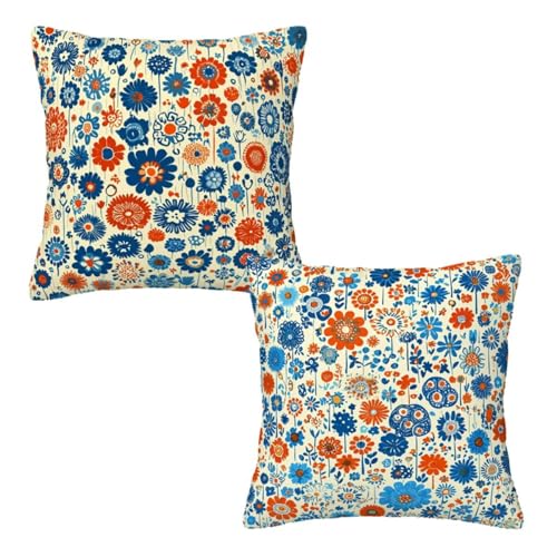 Kopfkissenbezug 55x55 cm 2er Set Bunt Dekokissen Kissenbezüge, Samt Sofakissen Kopfkissenbezug, Deko Kissen Blumen Muster Beidseitiger Druck für Herbst Deko Wohnzimmer Sofa, Geschenke für Frauen Z-69 Kopfkissenbezug 55x55 cm 2er Set Bunt Dekokissen Kissenbezüge, Samt Sofakissen Kopfkissenbezug, Deko Kissen Blumen Muster Beidseitiger Druck für Herbst Deko Wohnzimmer Sofa, Geschenke für Frauen Z-69 von Linncen