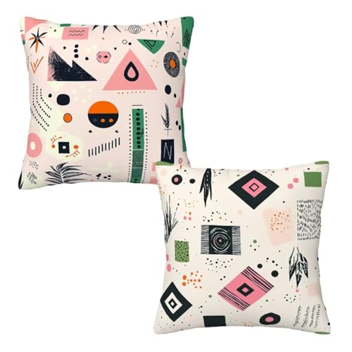 Kopfkissenbezug 60x60 cm 2er Set Boho Dekokissen Kissenbezüge, Samt Sofakissen Kopfkissenbezug, Deko Kissen Geometrie Muster Beidseitiger Druck für Herbst Deko Wohnzimmer, Geschenke für Frauen E-35 Kopfkissenbezug 60x60 cm 2er Set Boho Dekokissen Kissenbezüge, Samt Sofakissen Kopfkissenbezug, Deko Kissen Geometrie Muster Beidseitiger Druck für Herbst Deko Wohnzimmer, Geschenke für Frauen E-35 von Linncen