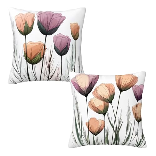 Kopfkissenbezug 60x60 cm 2er Set Weiß Dekokissen Kissenbezüge, Samt Sofakissen Kopfkissenbezug, Deko Kissen Blumen Muster Beidseitiger Druck für Herbst Deko Wohnzimmer Sofa, Geschenke für Frauen Z-31 Kopfkissenbezug 60x60 cm 2er Set Weiß Dekokissen Kissenbezüge, Samt Sofakissen Kopfkissenbezug, Deko Kissen Blumen Muster Beidseitiger Druck für Herbst Deko Wohnzimmer Sofa, Geschenke für Frauen Z-31 von Linncen