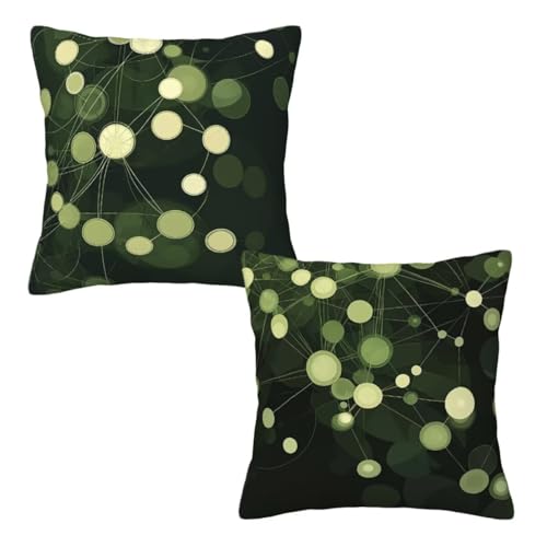 Kopfkissenbezug 80x80 cm 2er Set Olive Dekokissen Kissenbezüge, Samt Sofakissen Kopfkissenbezug, Deko Kissen Modern Muster Beidseitiger Druck für Herbst Deko Wohnzimmer Sofa, Geschenke für Frauen Z-53 Kopfkissenbezug 80x80 cm 2er Set Olive Dekokissen Kissenbezüge, Samt Sofakissen Kopfkissenbezug, Deko Kissen Modern Muster Beidseitiger Druck für Herbst Deko Wohnzimmer Sofa, Geschenke für Frauen Z-53 von Linncen