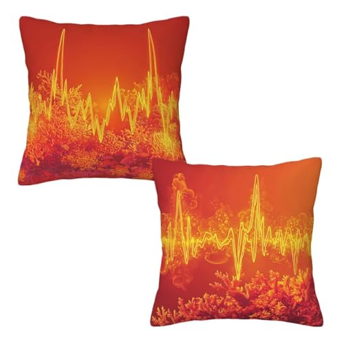 Kopfkissenbezug 80x80 cm 2er Set Orange Dekokissen Kissenbezüge, Samt Sofakissen Kopfkissenbezug, Deko Kissen Modern Muster Beidseitiger Druck für Herbst Deko Wohnzimmer, Geschenke für Frauen Z-51 Kopfkissenbezug 80x80 cm 2er Set Orange Dekokissen Kissenbezüge, Samt Sofakissen Kopfkissenbezug, Deko Kissen Modern Muster Beidseitiger Druck für Herbst Deko Wohnzimmer, Geschenke für Frauen Z-51 von Linncen