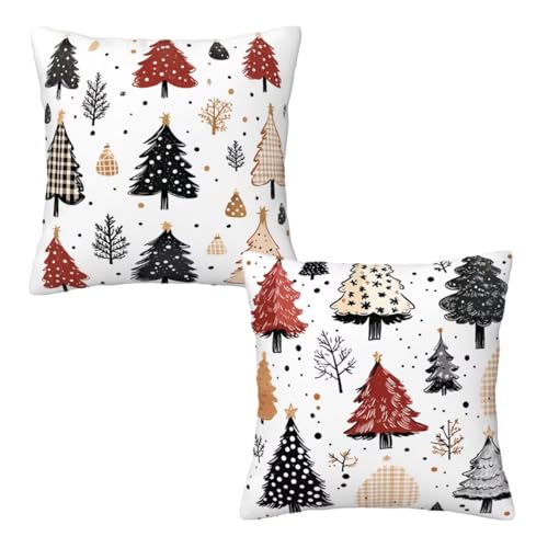 Kopfkissenbezug 80x80 cm 2er Set Weiß Dekokissen Kissenbezüge, Samt Sofakissen Kopfkissenbezug, Deko Kissen Weihnachten Muster Beidseitiger Druck für Herbst Deko Wohnzimmer, Geschenke für Frauen E-61 Kopfkissenbezug 80x80 cm 2er Set Weiß Dekokissen Kissenbezüge, Samt Sofakissen Kopfkissenbezug, Deko Kissen Weihnachten Muster Beidseitiger Druck für Herbst Deko Wohnzimmer, Geschenke für Frauen E-61 von Linncen