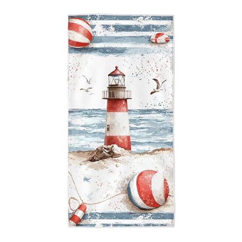 Strandtuch XXL Leuchtturm, Mikrofaser Strandtuch 90x180, Mikrofaser Handtuch, Stranddecke Sandfrei, Schnell Trocknend, Kompakt, Leicht, Badehandtuch Groß für Strand Sauna Zubehör Fitness Travel T-89 Strandtuch XXL Leuchtturm, Mikrofaser Strandtuch 90x180, Mikrofaser Handtuch, Stranddecke Sandfrei, Schnell Trocknend, Kompakt, Leicht, Badehandtuch Groß für Strand Sauna Zubehör Fitness Travel T-89 von Linncen