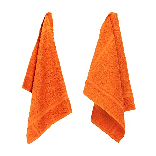 2 Stück Geschirrtücher 50 x 50 cm Frottee Pure Kitchen Terry – Orange von Linnea