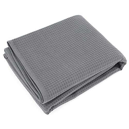 Duschtuch, 70 x 140 cm Waffelpique Pure Waffle 300 g/m² grau anthrazit von Linnea