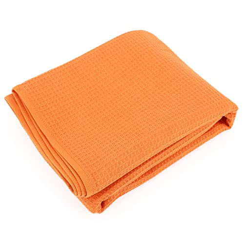 Duschtuch, 70 x 140 cm Waffelpique Pure Waffle 300 g/m² orange butan von Linnea