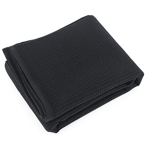 Duschtuch, 70 x 140 cm Waffelpique Pure Waffle 300 g/m² schwarz von Linnea