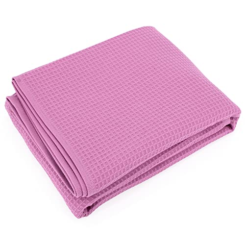 Linnea Duschtuch, 70 x 140 cm Waffelpique Pure Waffle 300 g/m² rosa Lavendel von Linnea