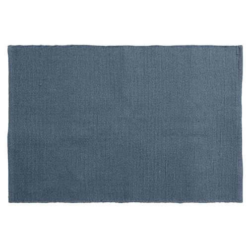 Linnea Teppich, rechteckig, 60 x 90 cm, reine Baumwolle, Moorea, Schieferblau von Linnea