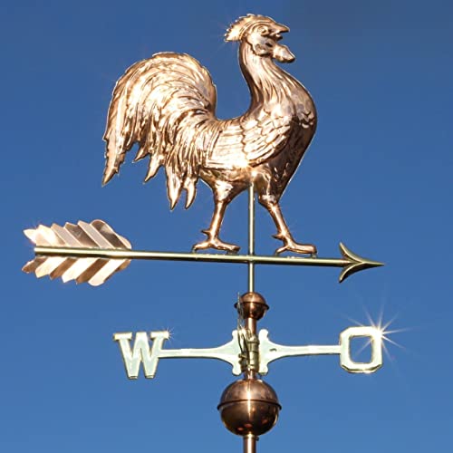 Große Wetterfahne 739 – Hahn auf Pfeil von LINNEBORN METALLWAREN FÜR HAUS UND GARTEN