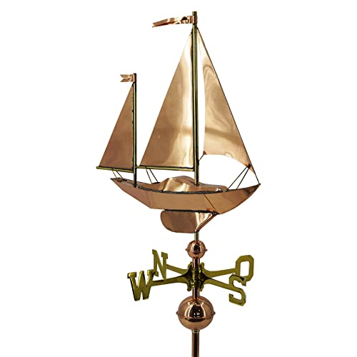 Große Wetterfahne 9907 – Segelschiff mit DREI Segeln von LINNEBORN METALLWAREN FÜR HAUS UND GARTEN