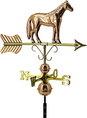 Linneborn 3D Wetterfahne, Wetterhahn Motiv Pferd aus Kupfer inkl. Befestigung. Windrichtungsanzeiger Windspiel von LINNEBORN METALLWAREN FÜR HAUS UND GARTEN