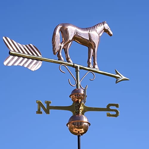 Mittelgroße Wetterfahne 416 – Tiermotiv – Pferd aus Kupfer von LINNEBORN METALLWAREN FÜR HAUS UND GARTEN