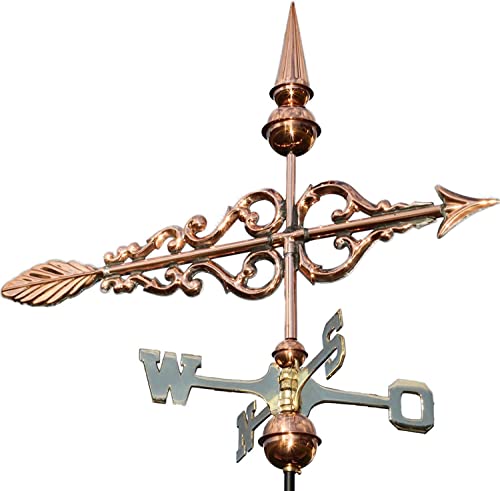 Mittelgroße Wetterfahne 433 – verschnörkelter Pfeil aus Kupfer von LINNEBORN METALLWAREN FÜR HAUS UND GARTEN