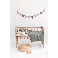 Kleinkind Bettwäsche, Eukalyptusgrünes Babybett Bettwäsche-Set, Neutrales Öko-Bettwäsche-Set Mit Bettbezug 36 50 ""/90 130 cm""" von LinneriKids