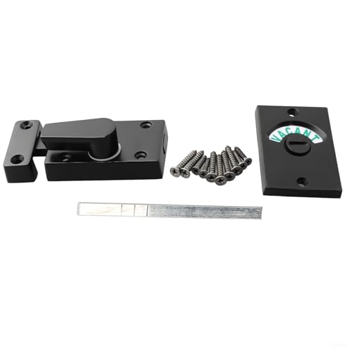 Blinkerbolzen Badezimmer Privatsphäre Türschloss Indikator Bolt Vacant Engaged Schwarz Matt Finish Zinklegierung WC Schloss 85 x 38 x 13 mm von Linnkyfloa