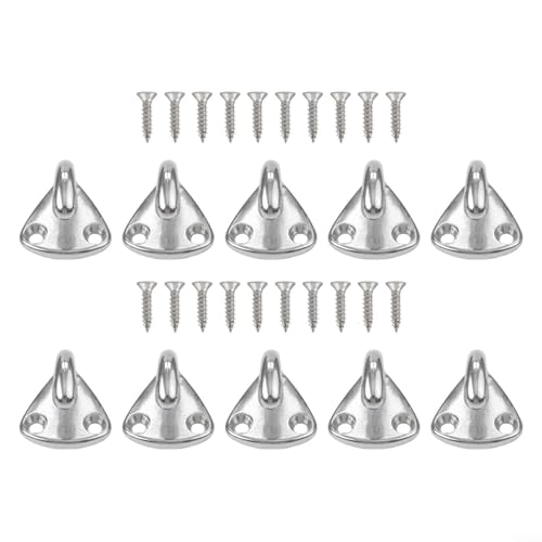 Linnkyfloa 10 Stück 316 Edelstahl Planenhaken Set mit 20 Schrauben für Anhängerplanenbefestigung, korrosionsbeständige Netzhaken geeignet für Wohnmobile von Linnkyfloa