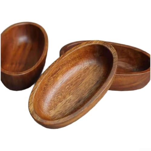 Linnkyfloa 15 cm Salatschüssel – Walnussholz-Finish, Mini-Boot-Form, Salat, dekoratives Serviertablett für Küche, Esszimmer oder Heimdekoration von Linnkyfloa