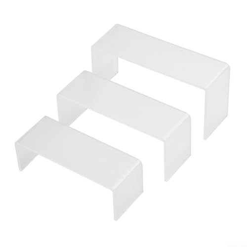 Linnkyfloa 3 Stück Acryl-Präsentationsständer – 3 mm dick, Schmuck-Vitrinen-Erhöhung, verschiedene Größen für die Organisation zu Hause, transparent, schwarz, weiß, rot (transparent) von Linnkyfloa