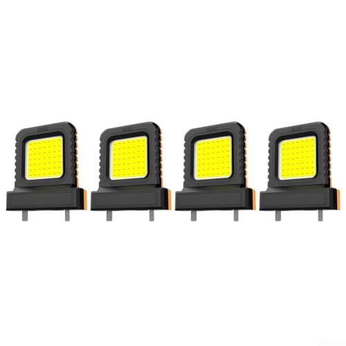Linnkyfloa 6 x 14 W LED-Camping-Laterne, Taschenarbeitsleuchte, kompatibel mit 20 V-21 V Lithium-Elektrowerkzeug-Batterien, verstellbare Steckdose für den Einsatz im Freien (4 Stück) von Linnkyfloa