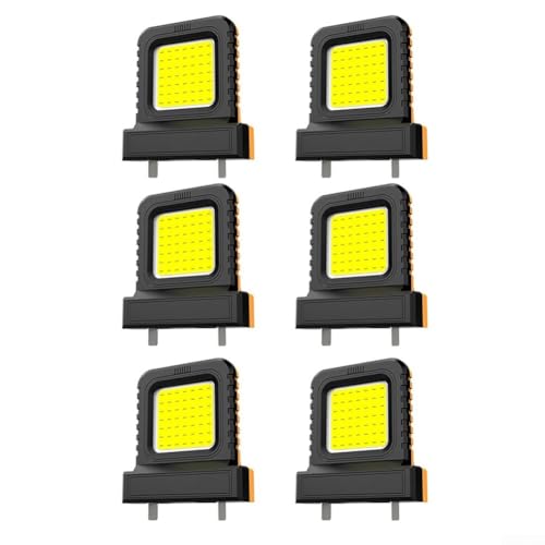 Linnkyfloa 6 x 14 W LED-Camping-Laterne, Taschenarbeitsleuchte, kompatibel mit 20 V-21 V Lithium-Elektrowerkzeug-Batterien, verstellbare Steckdose für den Einsatz im Freien (6 Stück) von Linnkyfloa