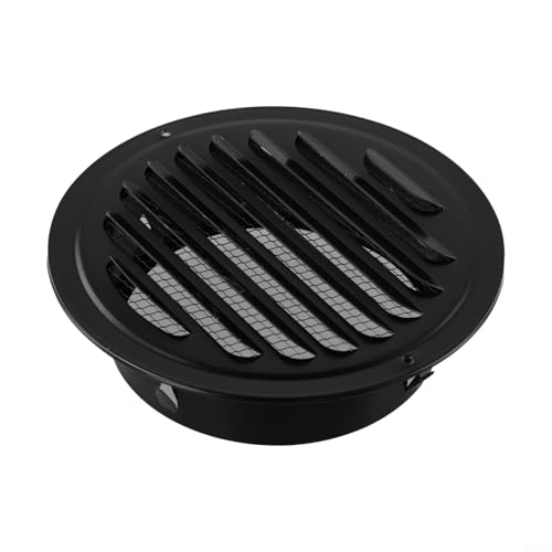 Linnkyfloa 70–200 mm schwarzes rundes Edelstahl-Außenwand-Lüftungsgitter mit feinem Netzsieb für Schmutzblockierung und frische Luftzirkulation, passend für Home Office (150 mm) von Linnkyfloa