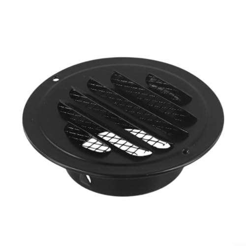 Linnkyfloa 70–200 mm schwarzes rundes Edelstahl-Außenwand-Lüftungsgitter mit feinem Netzsieb für Schmutzblockierung und frische Luftzirkulation, passend für Home Office (80 mm) von Linnkyfloa