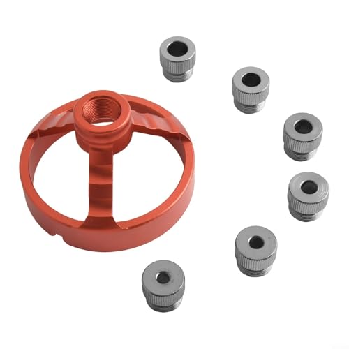Linnkyfloa 90-Grad-Bohrführungsvorrichtung mit 6 Bohrern, 5/6/7/8/9/10 mm, vertikaler Bohrortungsgerät für Holzbearbeitung, Aluminium-Legierung, Werkzeug (rot) von Linnkyfloa