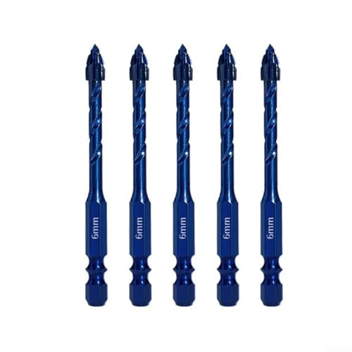 Linnkyfloa Exzenterbohrer-Set für Präzisions-Glas-, Fliesen-, Beton-Bohrer, Sechskantschaft, Hartmetallstahl, Dreieck-Design, 6 mm, 8 mm, 10 mm, 12 mm (E) von Linnkyfloa