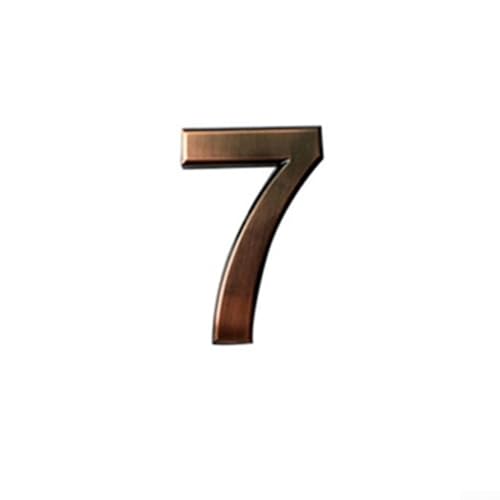 Linnkyfloa Glänzendes 3D-Hausnummern-Türschild mit Bronze-Finish, ABS-Harz, rostfrei, 50 x 35 x 6 mm, Adressschild für Zuhause, Wohnung, Hotel, Briefkasten, Büro (7) von Linnkyfloa