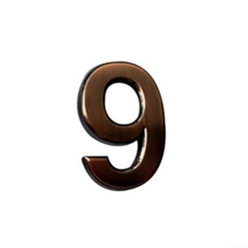 Linnkyfloa Glänzendes 3D-Hausnummernschild für den Innen- und Außenbereich, Bronze-Finish, ABS-Kunstharz, rostfrei, 50 x 35 x 6 mm, Adressschild für Zuhause, Wohnung, Hotel, Briefkasten, Büro (9) von Linnkyfloa