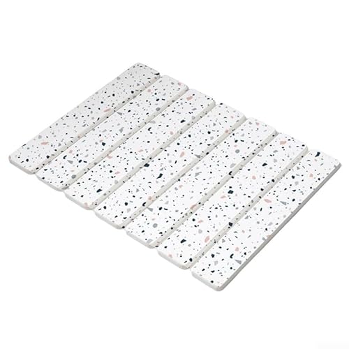 Linnkyfloa Kieselgur faltbare Abtropfmatte, schnell trocknend, Küchentheke, Geschirrabtropfer, hitzebeständiges Pad, vielseitige Badezimmer-Fußmatte, pflegeleicht (1) von Linnkyfloa