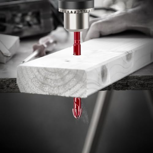 Linnkyfloa Kreuzkopfbohrer-Set für Beton, Fliesen, Glas, Metall, Mauerwerk, Bohrset mit rutschfestem Sechskantgriff, 7-teilig, Rot (6 mm) von Linnkyfloa