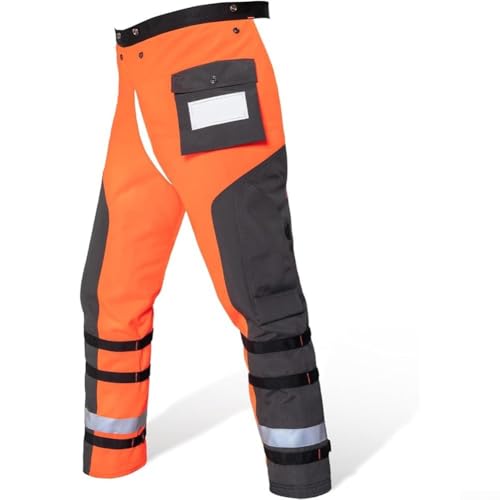 Linnkyfloa Leichte 9-lagige Kettensägen-Sicherheits-Chaps mit verstellbarem Hüftgurt und Schnellschnapp-Beingurten, dauerhafte PE-Schutzhose für Männer und Frauen in Holzfällen (L) von Linnkyfloa