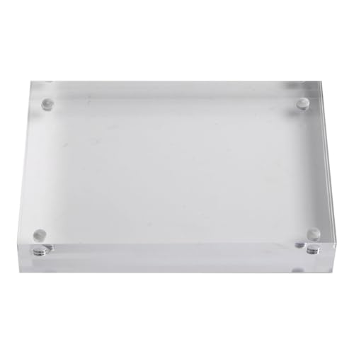 Linnkyfloa Magnetischer transparenter Acryl-Bilderrahmen, 10 + 10 mm Dicke, freistehender Desktop-Poster-Ständer mit vier sicheren Magneten, perfekt für Hoch- und Querformat (8 x 12 cm) von Linnkyfloa