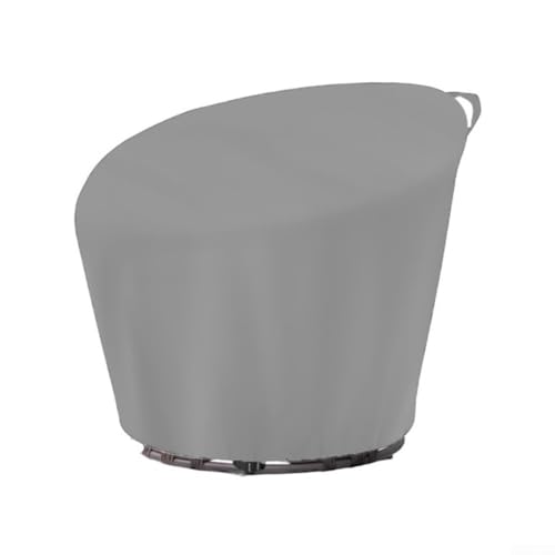 Linnkyfloa Outdoor-Stuhl-Abdeckung, wasserdicht, 210D-Oxford-Stoff, rund, Korbstuhl-Abdeckung mit Kordelzug, für Terrassen-Eierstühle, Korbuntertasse (grau, 132 x 51 x 89 cm) von Linnkyfloa