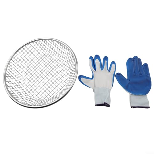 Linnkyfloa Robustes, verzinktes Bodensieb passend für Standard-Eimer, Multi-Mesh-2 mm, 6 mm, 10 mm Sieb, für Sand, Schmutz, Steine, Kompost, Gartenwerkzeug (2 mm) von Linnkyfloa