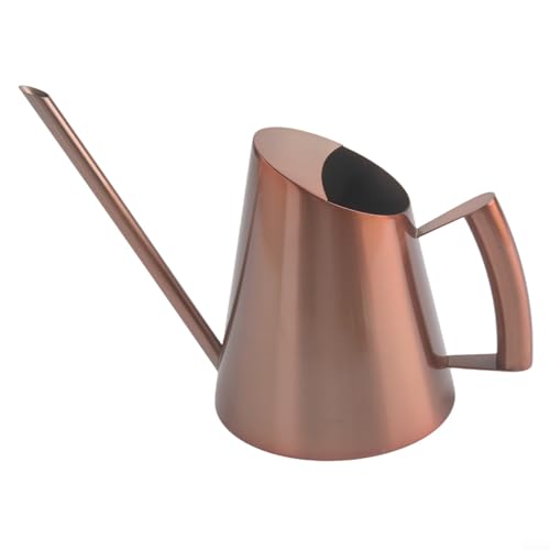 Linnkyfloa Rostbeständige Edelstahl-Gießkanne mit langem Auslauf für Innen- und Außenpflanzenpflege, Präzisions-Bewässerungstopf für Blumen, Sukkulenten und Zimmerpflanzen (900 ml Kupfer) von Linnkyfloa