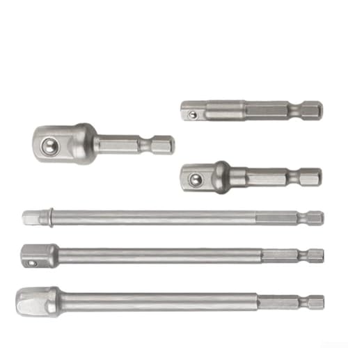 Linnkyfloa Stecknuss-Adapter-Set Stahlkugel Sechskantgriff auf Vierkantkopfhülse Umrüstsatz 1/4 3/8 1/2 Ratschenverlängerungsstange Werkzeug (A) von Linnkyfloa